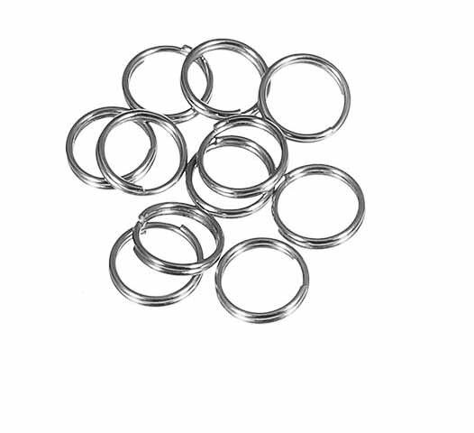 200pcs/lot 4 5 6 8 10 12mm Double Loops Open Jump Rings Split Ring Connectors for DIY Jewelry Making Finding Craft Accessory: Rhodium / 6mm