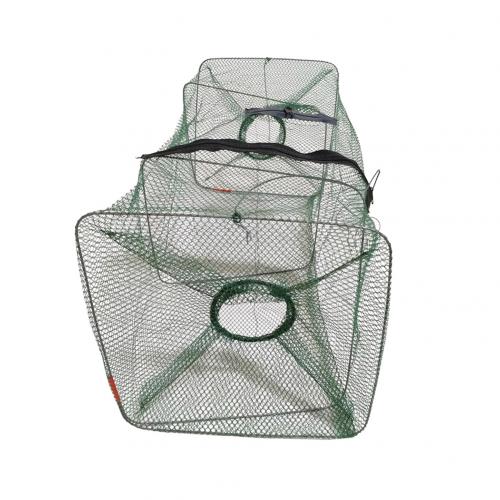 Red de pesca en para cangrejo, gambas de señuelo para pesca, trampa de inmersión fundida, jaula de red plegable, herramienta de pesca de: Without Edging