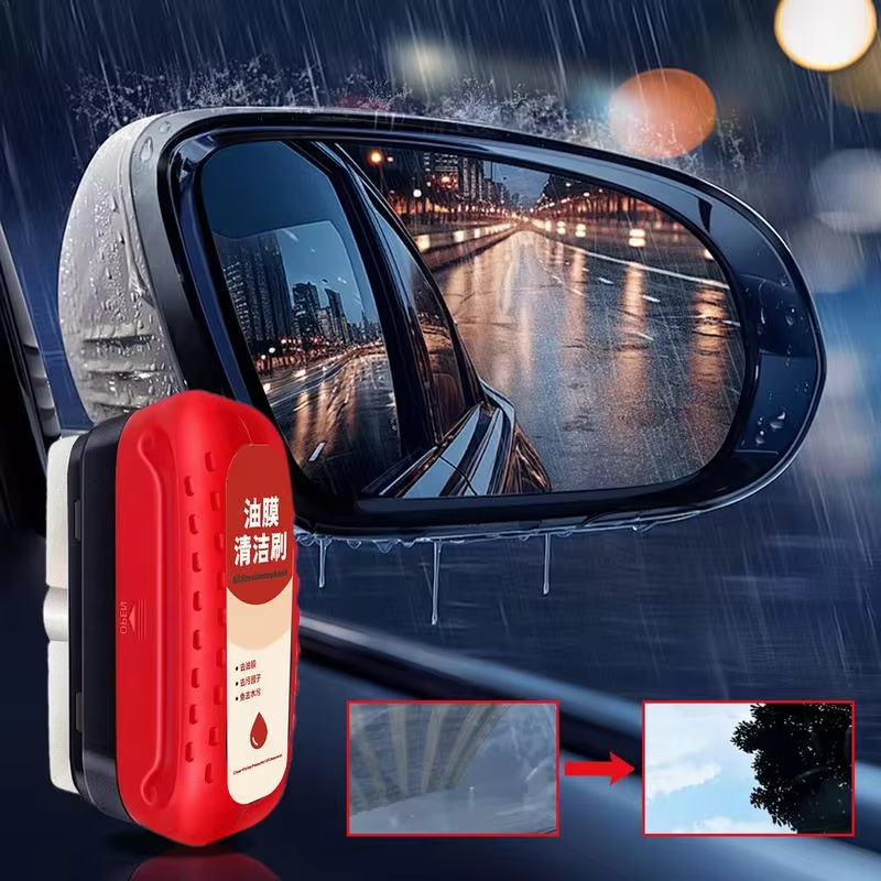 Car Glass Glossy Powerful Car Windshield Cleaner Oil Film Remover Car Window Glass Cleaner Removes Dirt Car Cleaning Brush