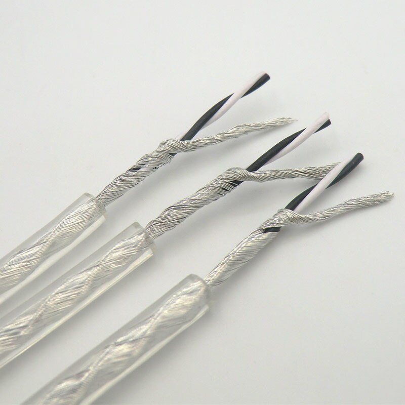 Flexible 2 Core Cable Cabinet Internal Connection Wire Twisted Tinned Copper Shield Earphone Transparent Audio Signal Line
