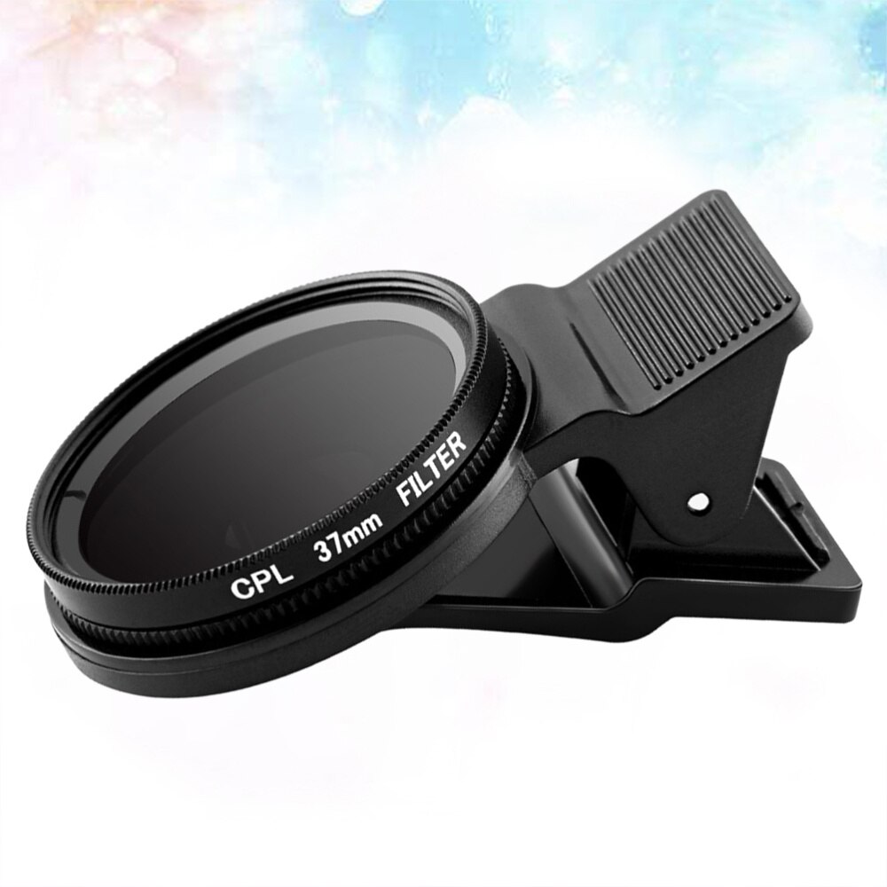 Ultradunne Clip-On Cpl Telefoon Lens Camera Circulaire Polarisator Neutrale Dichtheid Filter 37Mm Lens Camera Lens (Zwart)