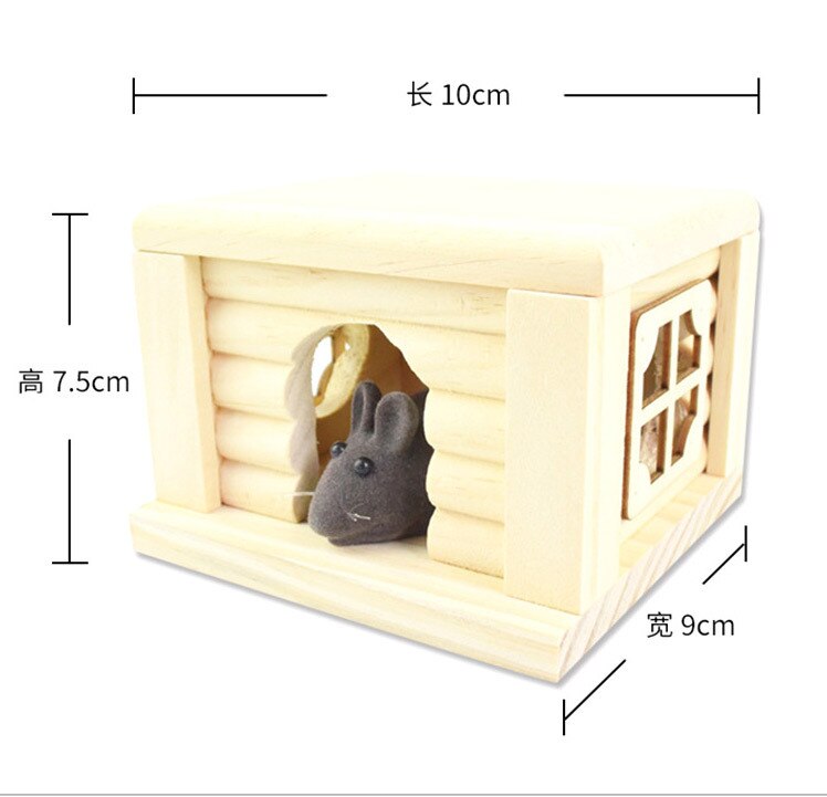 Little Hamster Rainbow Ladder Wooden Toys Parrot Hanging Bell Swing Hammock Gold Bear Nest Small House Villa: Flat Roof Wooden House