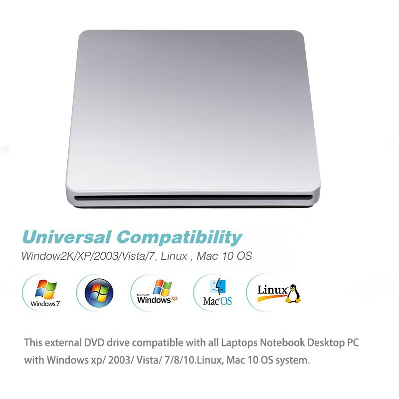 Usb Dvd Drives Optische Drive Externe Dvd Rw Brander Schrijver Recorder Slot Load Cd Rom Speler Voor Apple Macbook Pro laptop Pc