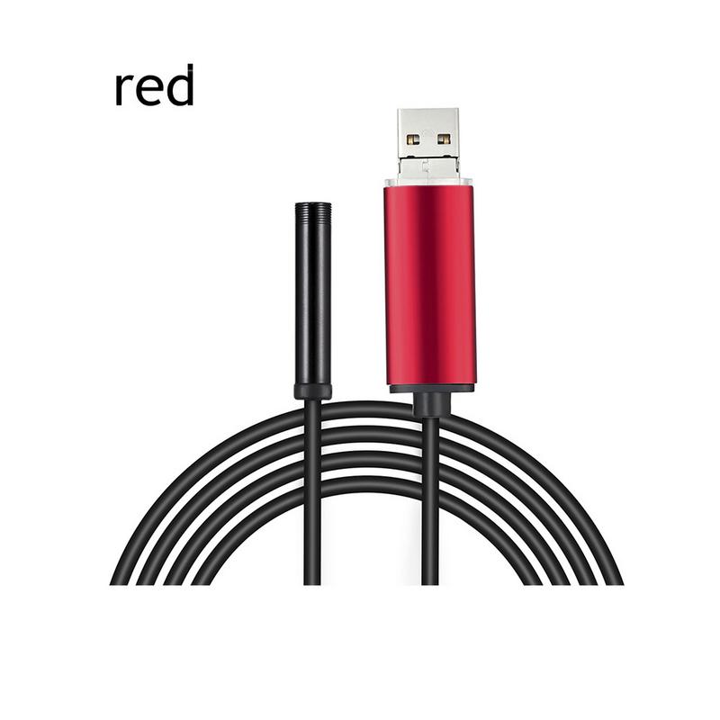 7MM 2-in-1 USB Endoscoop 480P Android Smartphone Laptop Micro Camera Mobiele Telefoon Accessoires Voor samsung Huawei Windows: Rood