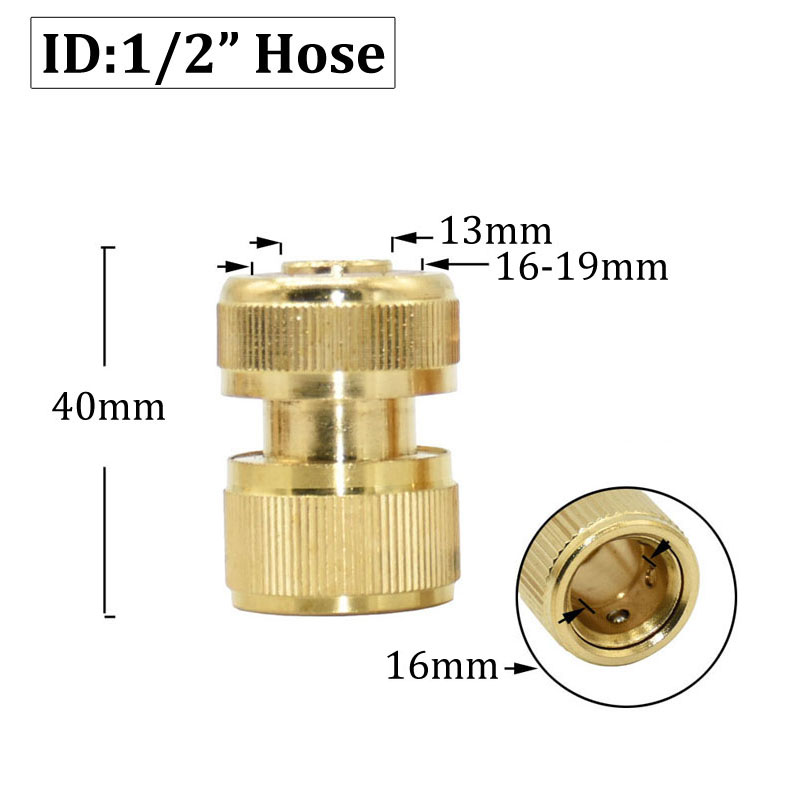 1/2 3/4 5/8 1"Brass Garden Hose Quick Connector Drip Irrigation System Copper Fittings For Outdoor Irrigation Car Wash: grey