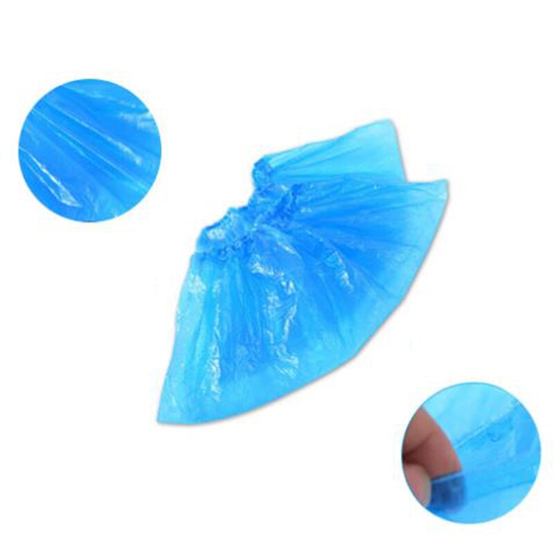 100 PCS Disposable PE Plastic Boot Covers Rain Shoe Cover Overshoes Waterproof Elasticated Prevent Wet Family Tools