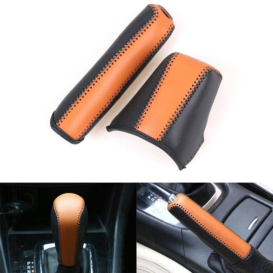 Car Interior Leather Gear Shift Knob Cover Handbrake Sleeve Collars For Mazda 3 Axela Atenza CX-5 CX-4 CX-3 Car-covers
