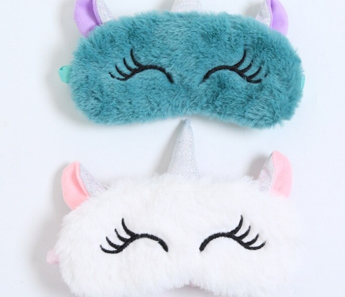 3D Eenhoorn Oogmasker Cartoon Verscheidenheid Slaapmasker Slaapmasker Ontspannen Maskplush Eye Shade Cover Geschikt Voor Reizen Home Party
