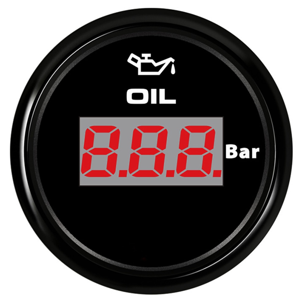 52 mm Digital Engine Oil Pressure Indicator Oil Manometer IP 67 Waterproof for Engine Motorcycle Car Boat Oil Gauge piezometer