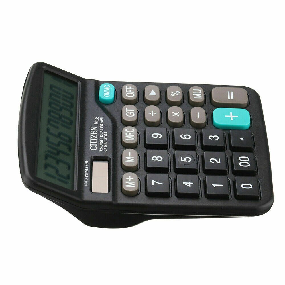 Solar Battery Desktop Calculator Basic 12-Digit Large Display Office Business