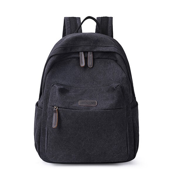 QINRANGUIO Backpack Women Backpack Female Canvas Women Backpack Large Capacity School Backpack: Black