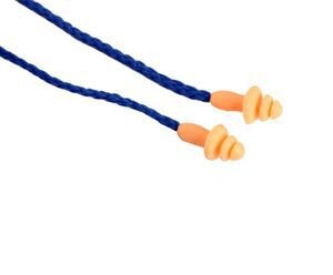 NRR 25dB Soft Silicone Corded Reusable Ear Plug Washable Noise Defense Hearing Protection 65cm