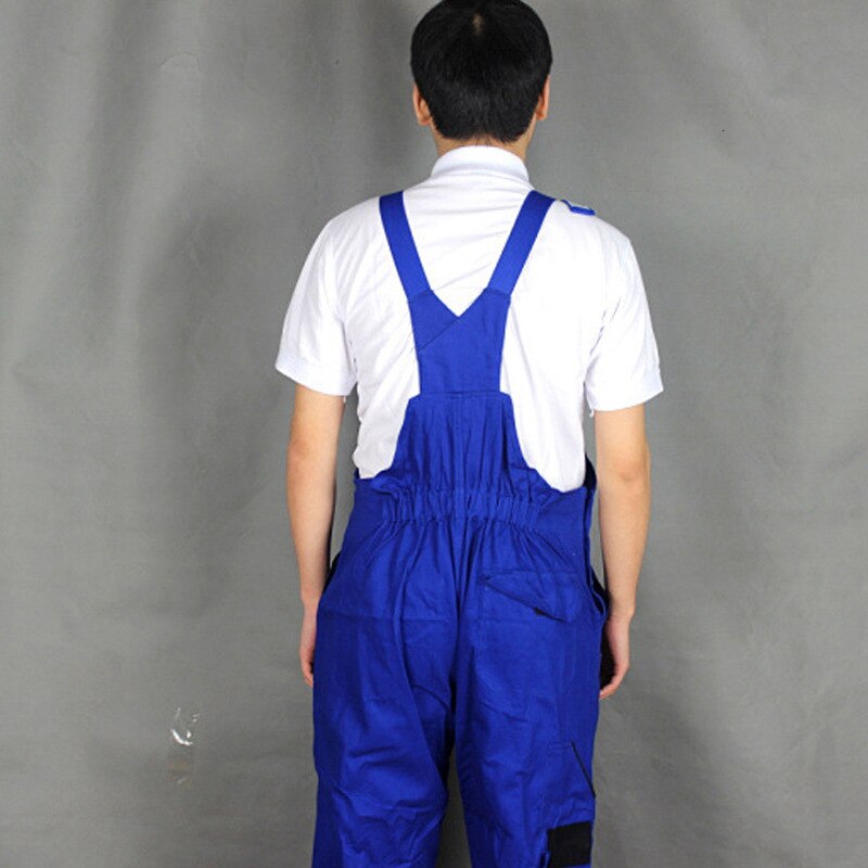 Mænd cargo smækbukser multi lommer bomuldsblanding overalls strop jumpsuits arbejdsuniformer afslappet ærmeløse overalls  p009