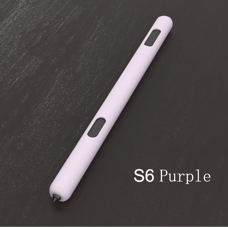 For Samsung Galaxy Tab S6 / S7 S-Pen Cover Cute Cartoon Tablet Silicone Pencil Case Tab S6 Lite: Purple S6 Pen