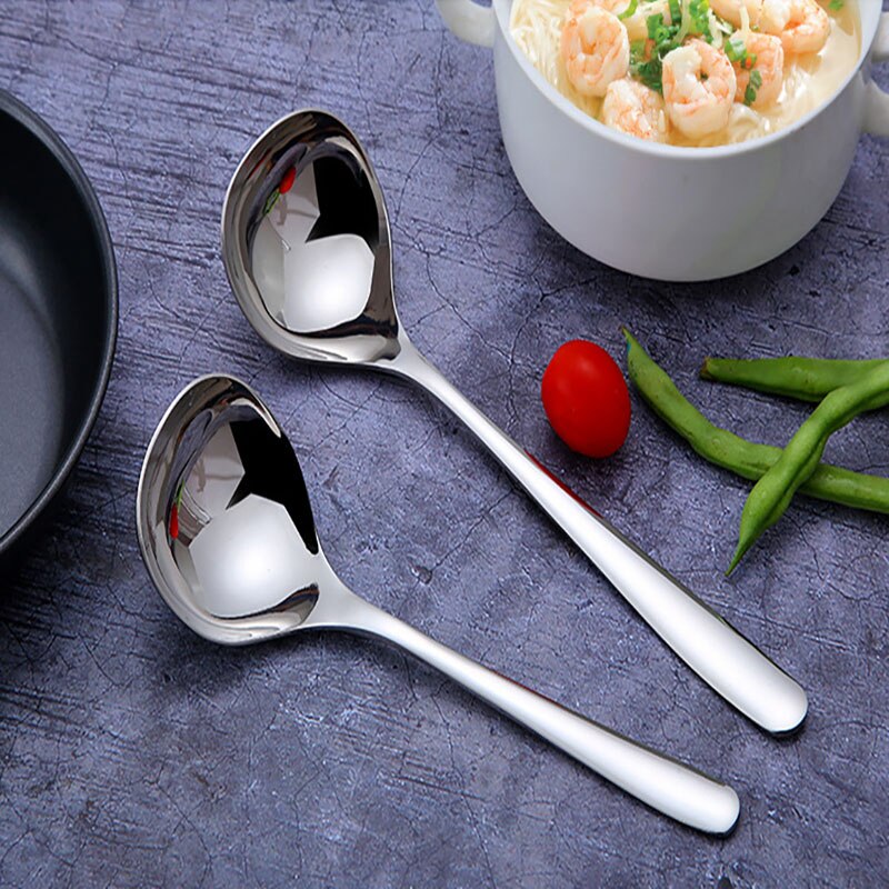 304 Stainless Steel Soup Spoon Deepen Thickened Large Capacity Spoon Dinnerware Tableware Restaurant Multi-function