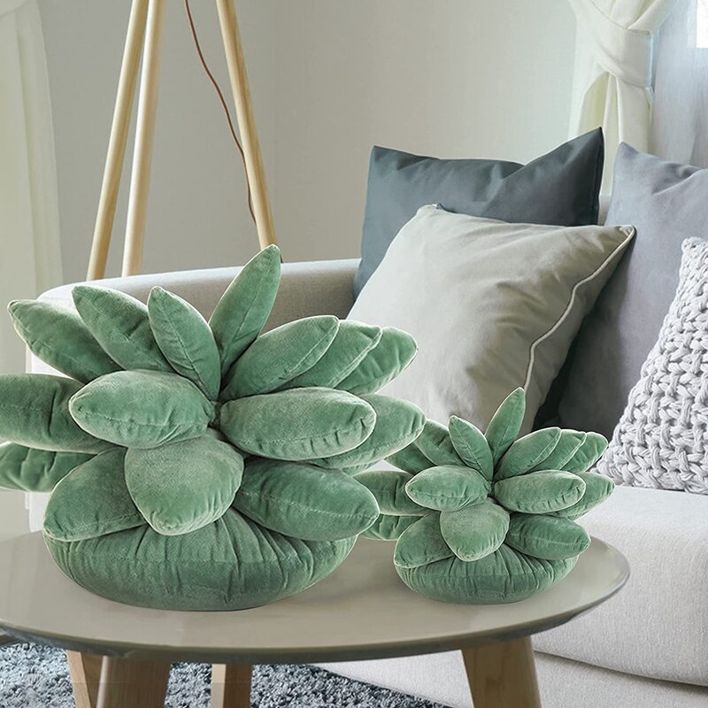 Almohada suculenta de Cactus para decoración del hogar, almohada bonita de suculentas para el jardín o los amantes verdes, para la habitación o el dormitorio