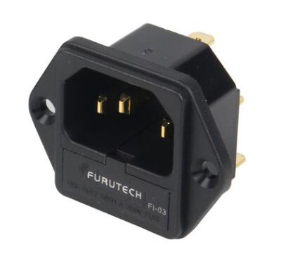 2022 Brand Originele Furutech FI-03 Ac Power Plug Socket IEC320-1 C14 Mannelijke Met Zekeringhouder Gold Rhodium Plated 10A 250V 1Pc: Gold plated