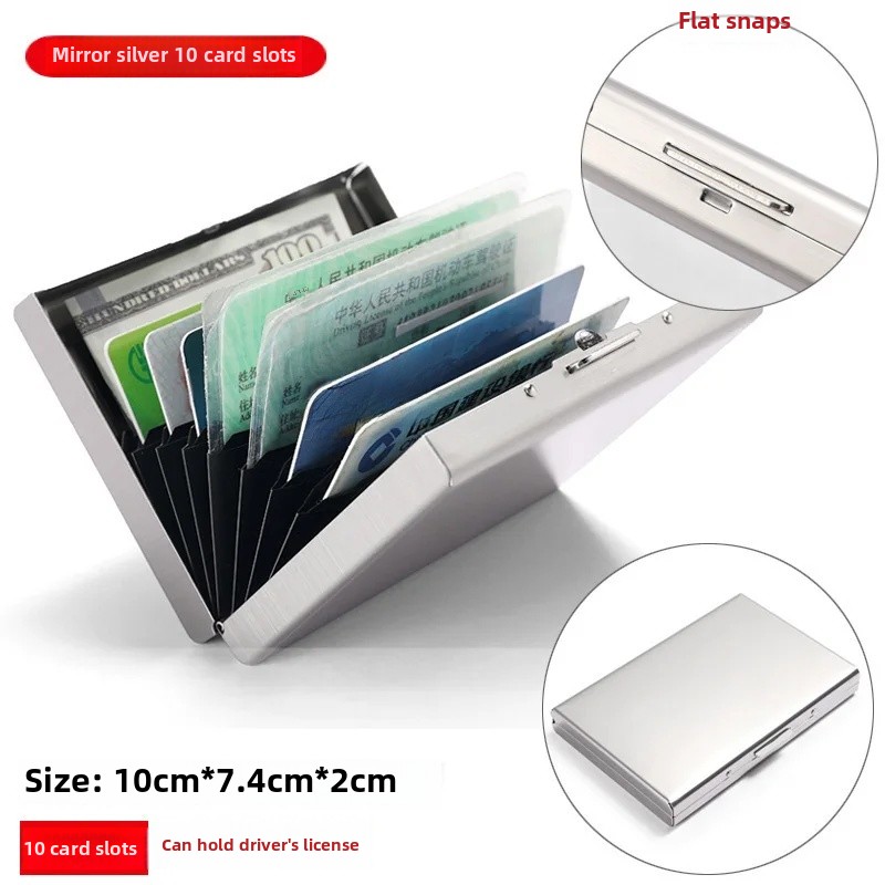 Of The Season Anti-Magnetic Stainless Steel Metal Wallet Unisex High Security Simple Luxury Card Holder Men: Yellow