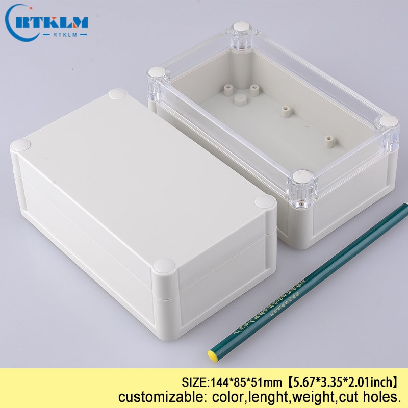 Plastic instrument enclosure Waterproof electronic project box IP68 ABS transparent junction box diy waterproof bx 144*85*51mm