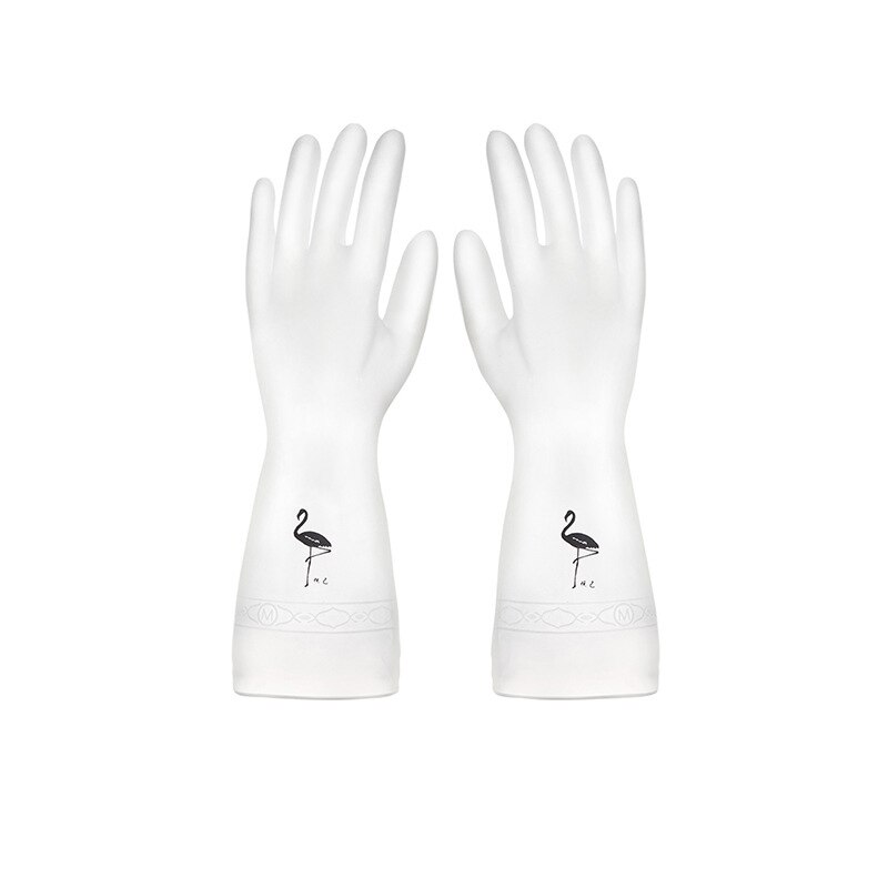 Guantes de limpieza para lavavajillas, guante de esponja de goma de silicona, herramientas de limpieza para el hogar,: flamingo / S