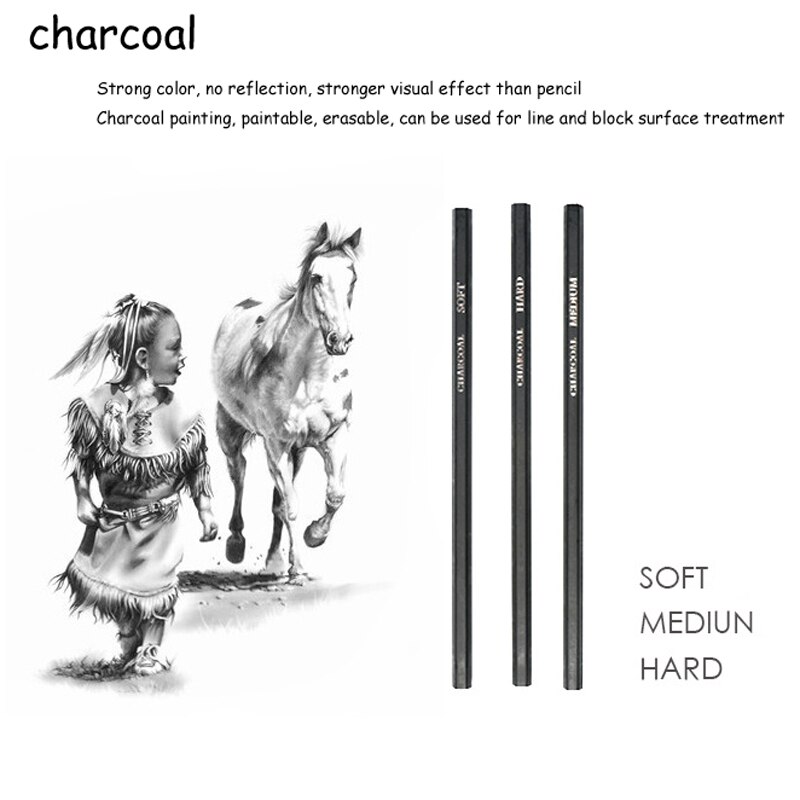 33 lápiz de la PC Kit de lápiz de dibujo boceto lápices de carbón de grafito palos borradores papelería suministros de dibujo