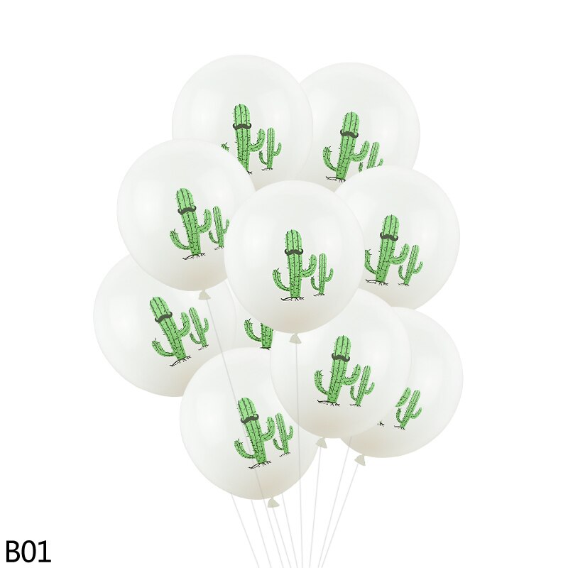 10 stk / parti kaktus latex print balloner helium luft bolde børn soveværelse sød dekoration bryllupsfødselsdag dekorative ballon: B01