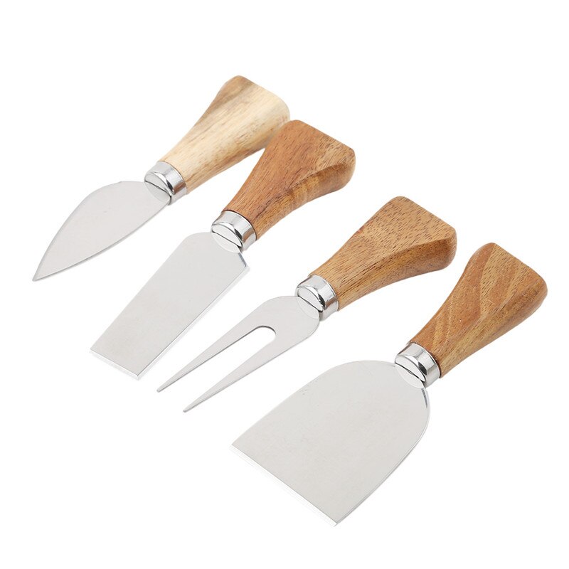 4 Stks/set Messen Kaasrasp Board Set Bamboe Houten Handvat Kaas Mes Slicer Kit Keuken Koken Tool Kaas Cutter Slicer