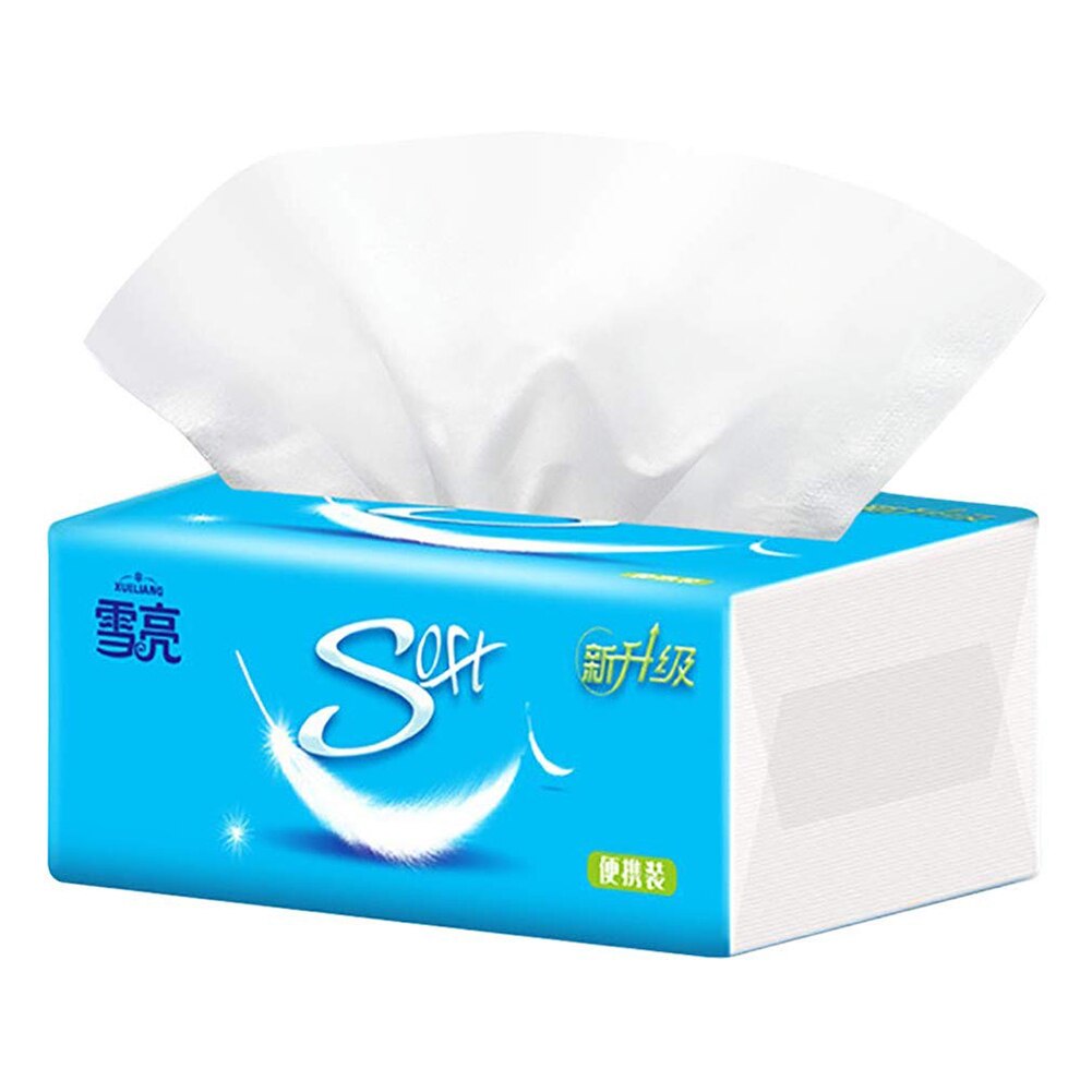 4-Layer Tissue Paper Disposable native Wood Pulp Soft Portable Facial Tissue Face Towel for Washing Face Home Cosmetic Travel