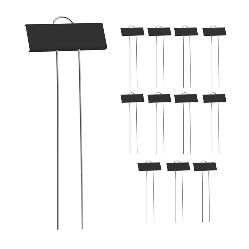 Beste 12 Pcs Metal Plant Labels Weerbestendig Tuin Markers Herbruikbare Nursery Tags Voor Kruid Bloem Kas (Zwart): Default Title