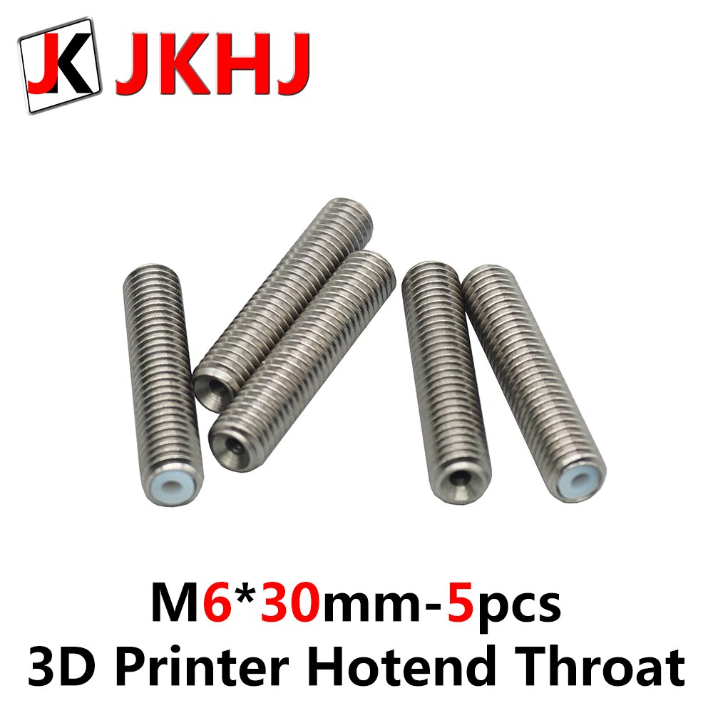 3D Printer Onderdelen End M6X30 Roestvrijstalen Keel Innerlijke Ptfe Buis Kern Voor MK8 Extruder Nozzle Keel