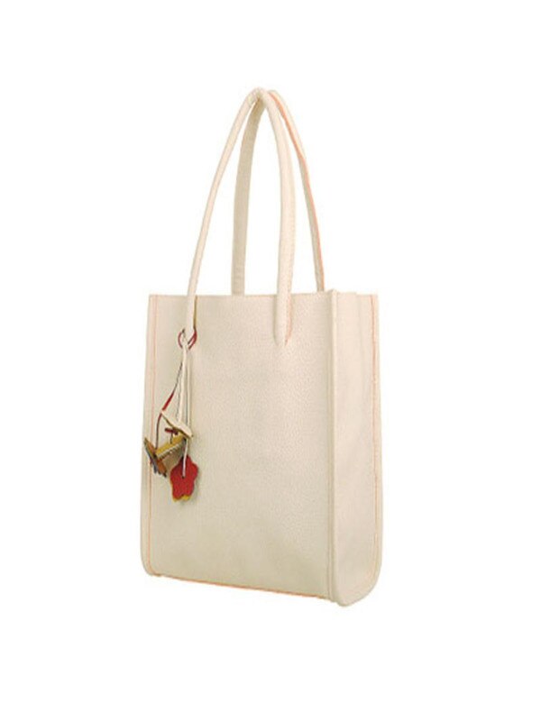 Bolso de hombro cuadrado de gran capacidad para mujer, pochette de piel sintética de , bolso de compras con flores, Bolsa femenina: D