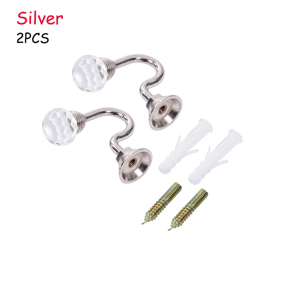 1pc magnetische gordijnbinders, haak, gesp, clip, gordijnbinder, polyester, decoratief accessoire voor thuis, gordijnhouder, riem: 2 stuks zilver