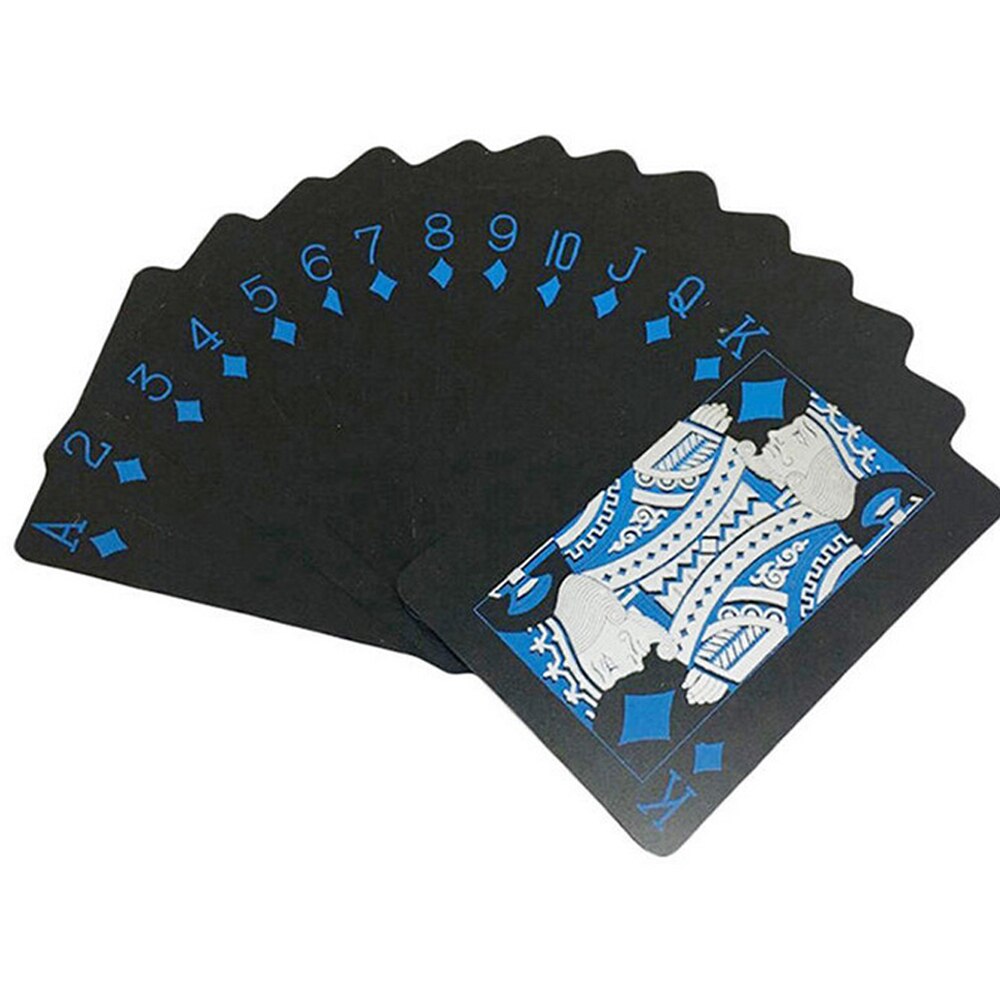 54 pièces en plastique de supérieure PVC Poker imperméable noir cartes à jouer pratique cartes de jeu de Poker magique: Default Title