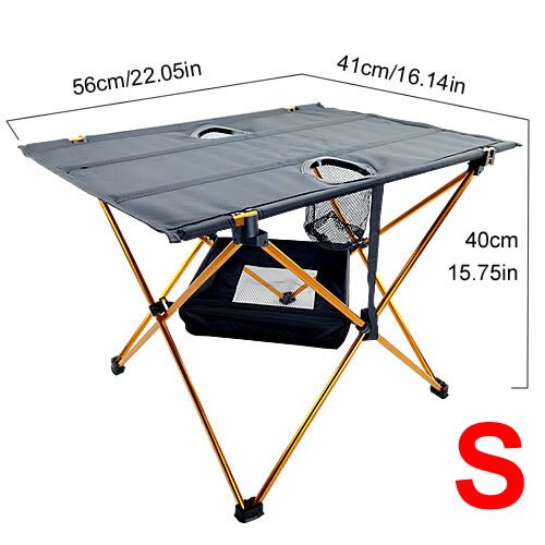 Ultralight Cloth Camping Folding Table with Water Cup Holder for Hiking ,Camping & Fishing: 04