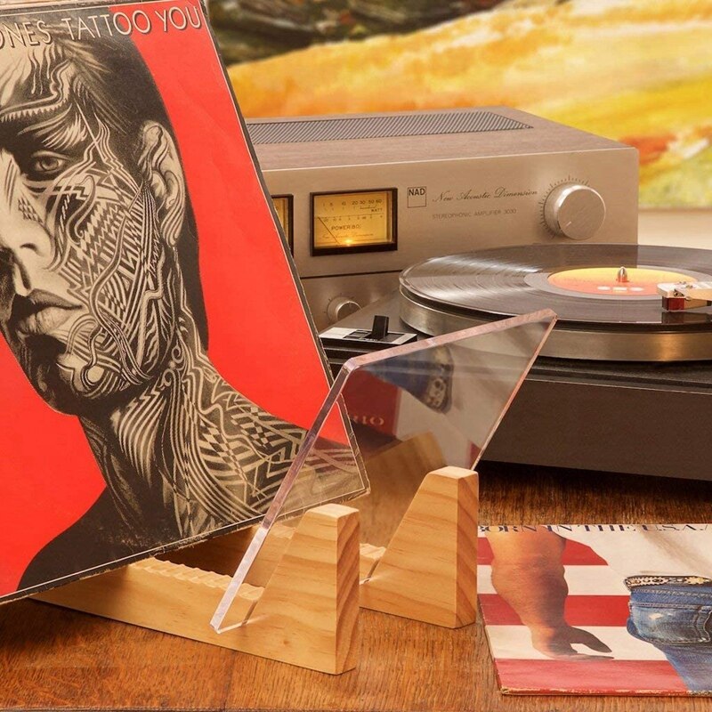 Vinyl Record Storage Holder,Acrylic Ends,Display Your Singles and LPs