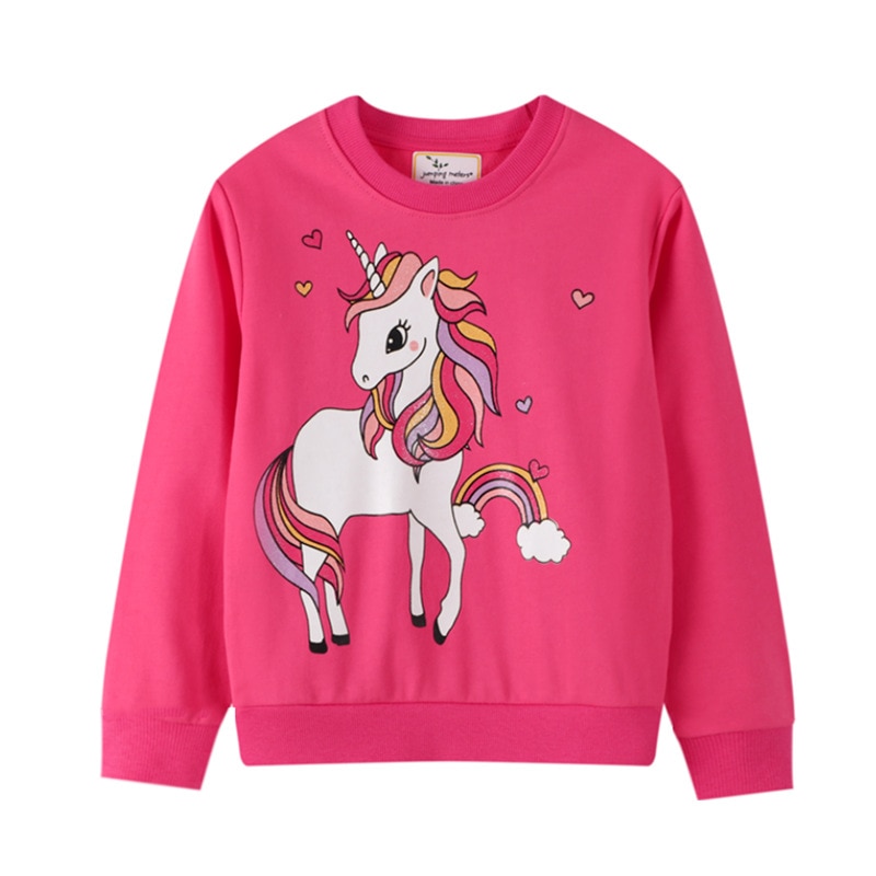 Efterår / vinter top unicorngirl's sweater o-neck børnetøj strikning tegneserie crew neck pullover sweater 3093
