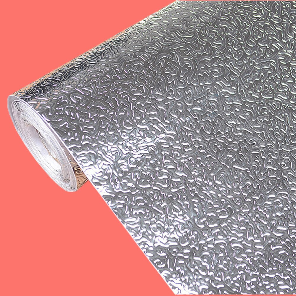 Cabinets Dampproof Mat Paper Aluminum Oil Heat Insulation Membrane in the Kitchen Kitchen Oil Proof Aluminum Film Shelf Liner Si: Default Title