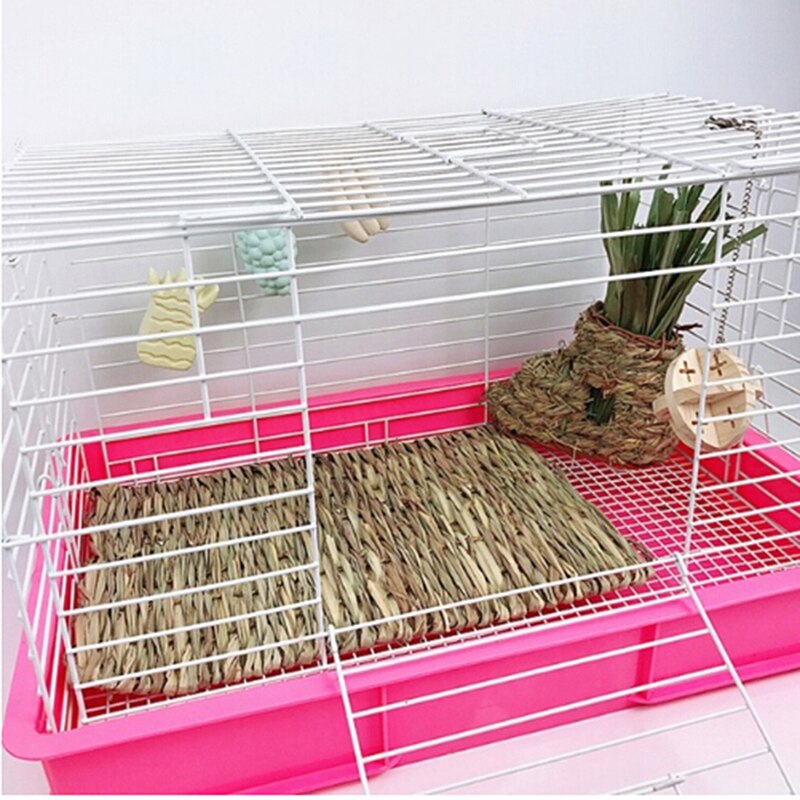 Paillasse en herbe à mordiller pour hamster, lapin et cochon d&#39;Inde,tapis de couchage pour petits animaux de compagnie à poser dans la cage