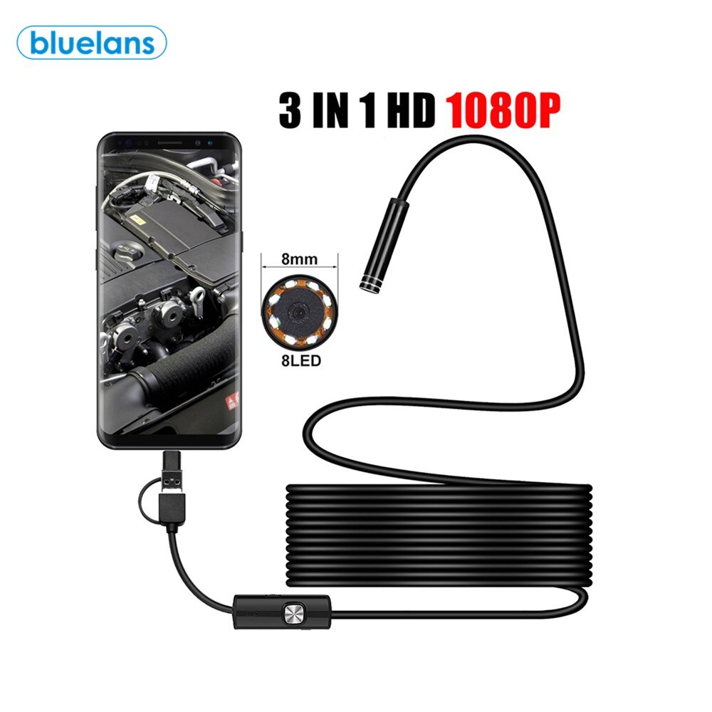 3 in 1 Typ-C Mikro USB HD Endoskop Inspektion Wasserdicht mit LED Beleuchtung Licht Gewicht Und Einfach Zu verwenden Für Android Laptop