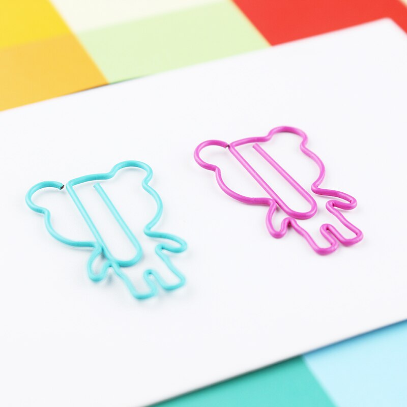 Pin con forma de oso de dibujos animados, Clip de papel con forma de oso Panda, suministros de oficina, Clips de papel, accesorios de oficina, Clipes