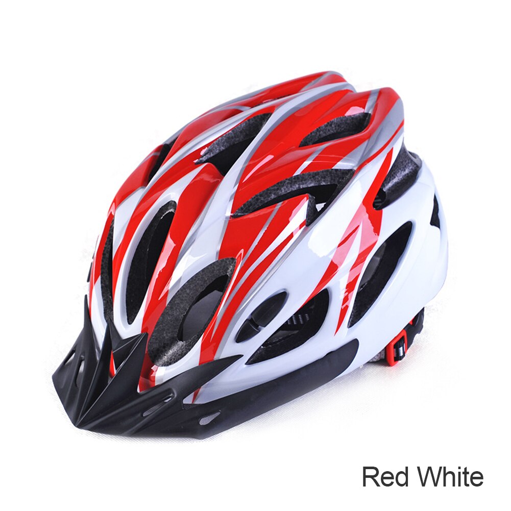 Casco ligero de motocicleta para hombre y mujer, protector de seguridad para bicicleta de carretera, MTB,: Red White