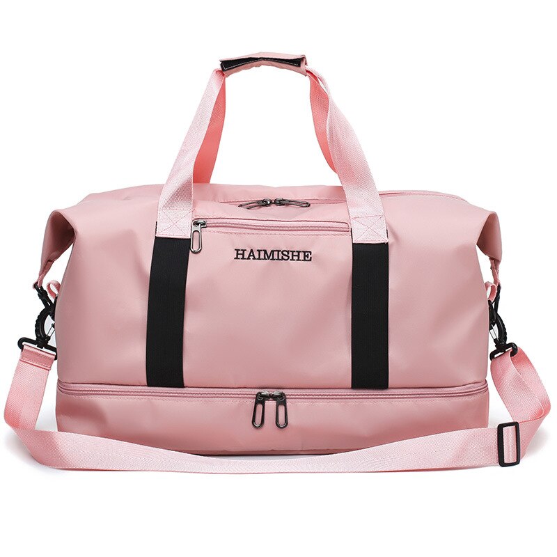 Grote Reistas Vrouwen Hand Bagage Reizen Duffle Weekend Sporttas Fitness Multifunctionele Droge En Natte Scheiding Handtas Mannen: pink travel bag 2