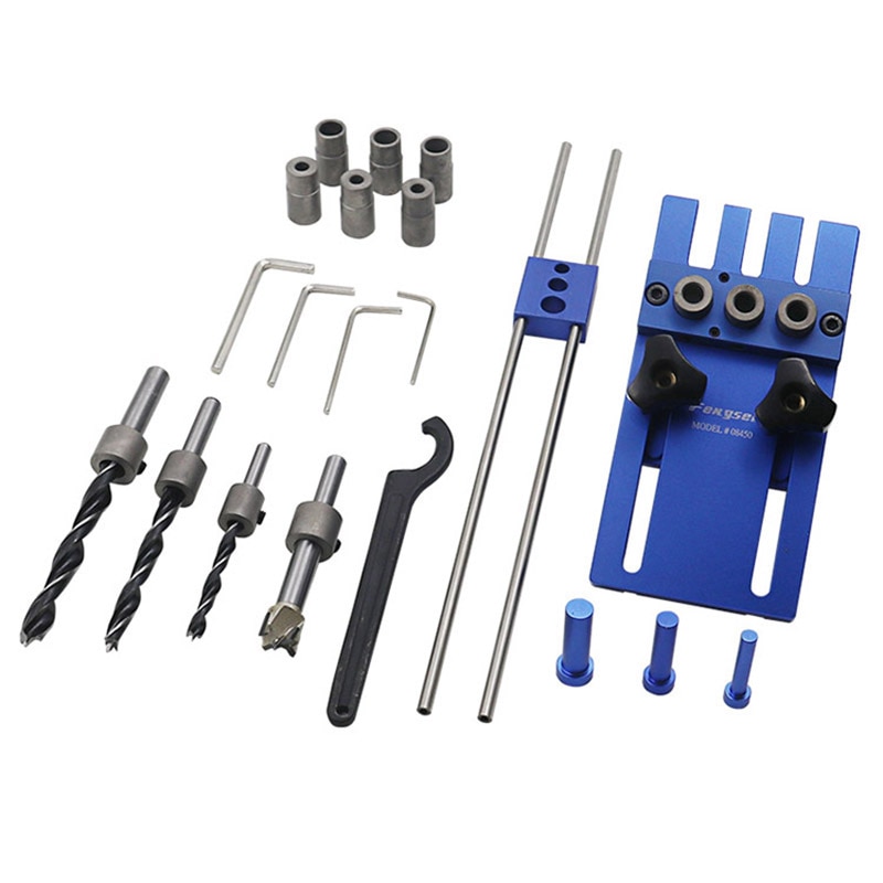 Woodworking Tool DIY Hand Tools Drilling Guide Kit Woodworking Tool 3 in 1 Drilling Locator Drilling Guide Kit