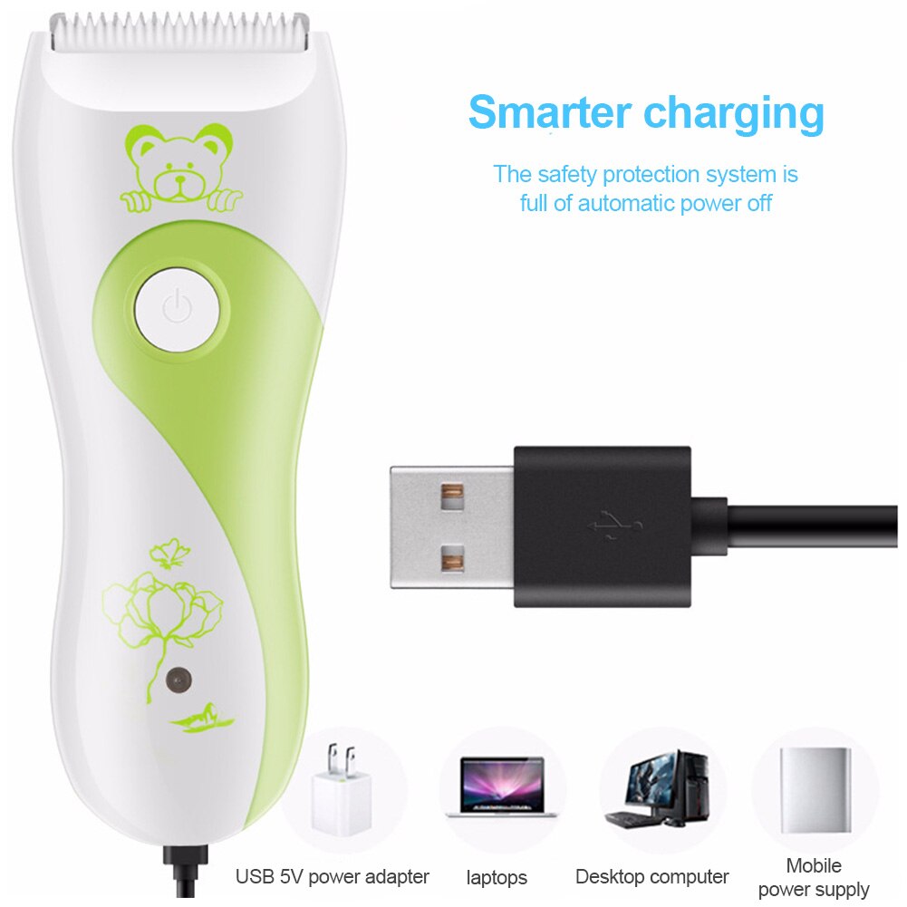 Bebê elétrico máquina de cortar cabelo conjunto usb recarregável sem fio aparador de cabelo para crianças crianças cuidados com o cabelo diário dropshipping