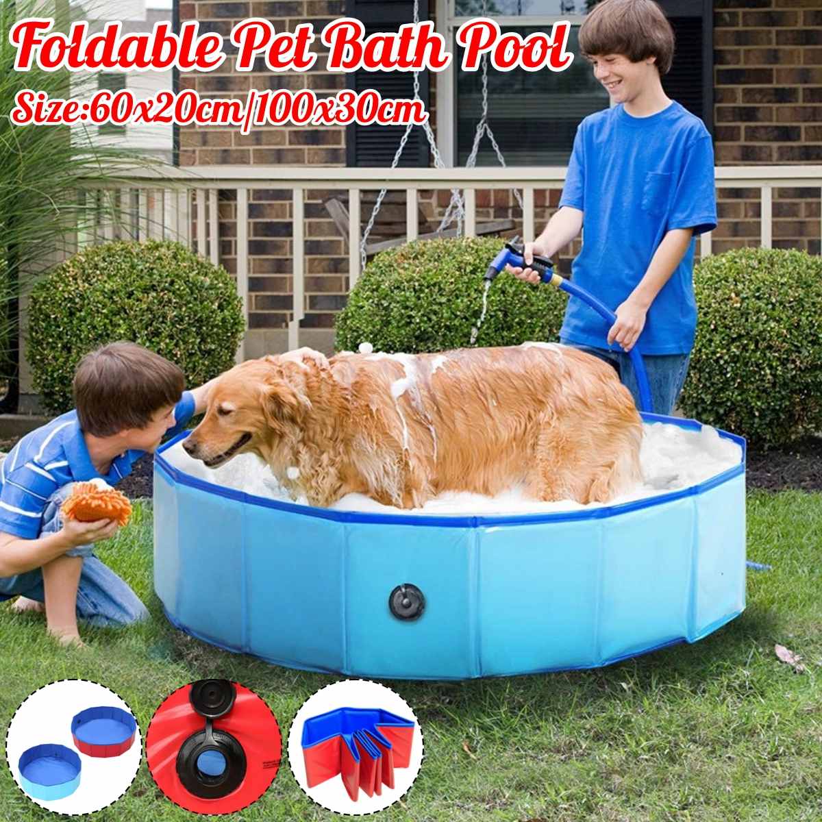 Pet Swimming Pool Foldable Pool Dog Cat Bathing Tub Bathtub Wash Tub Water Pond Dog Swimming Pools for Dogs Cats Kids