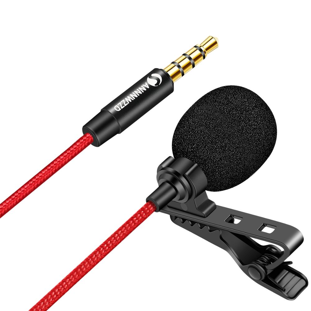 3.5mm Lavalier Microphone Omnidirectional Condenser Microphone with 360°High Sensitivity Condenser Support for Smartphone: Default Title