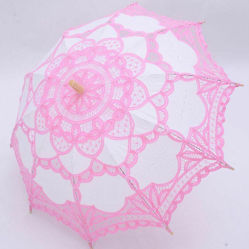 Pink Craft Umbrella Decoration Wedding Crafts Lace... – Vicedeal