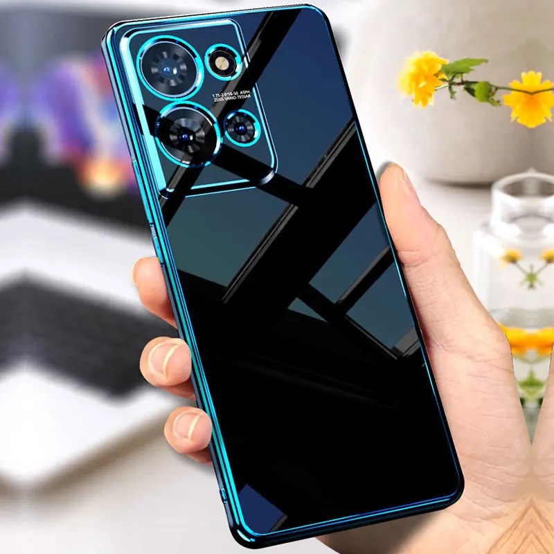 Shockproof Plating Case for Infinix Note 30 12 Pro 4G 30i VIP Transparent Case Cover for Infinix Spark 20 10 Pro 10C 8C Go