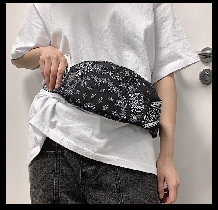 Midjeveske fanny pack harajuku stil damebelteveske mørk hip-hop rumpeveske slynge brystveske reise dagligliv high street