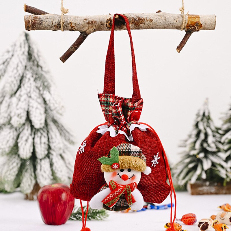 Julepose gammel mand snemand bærer slikpose hjem opbevaring festartikler  tp899